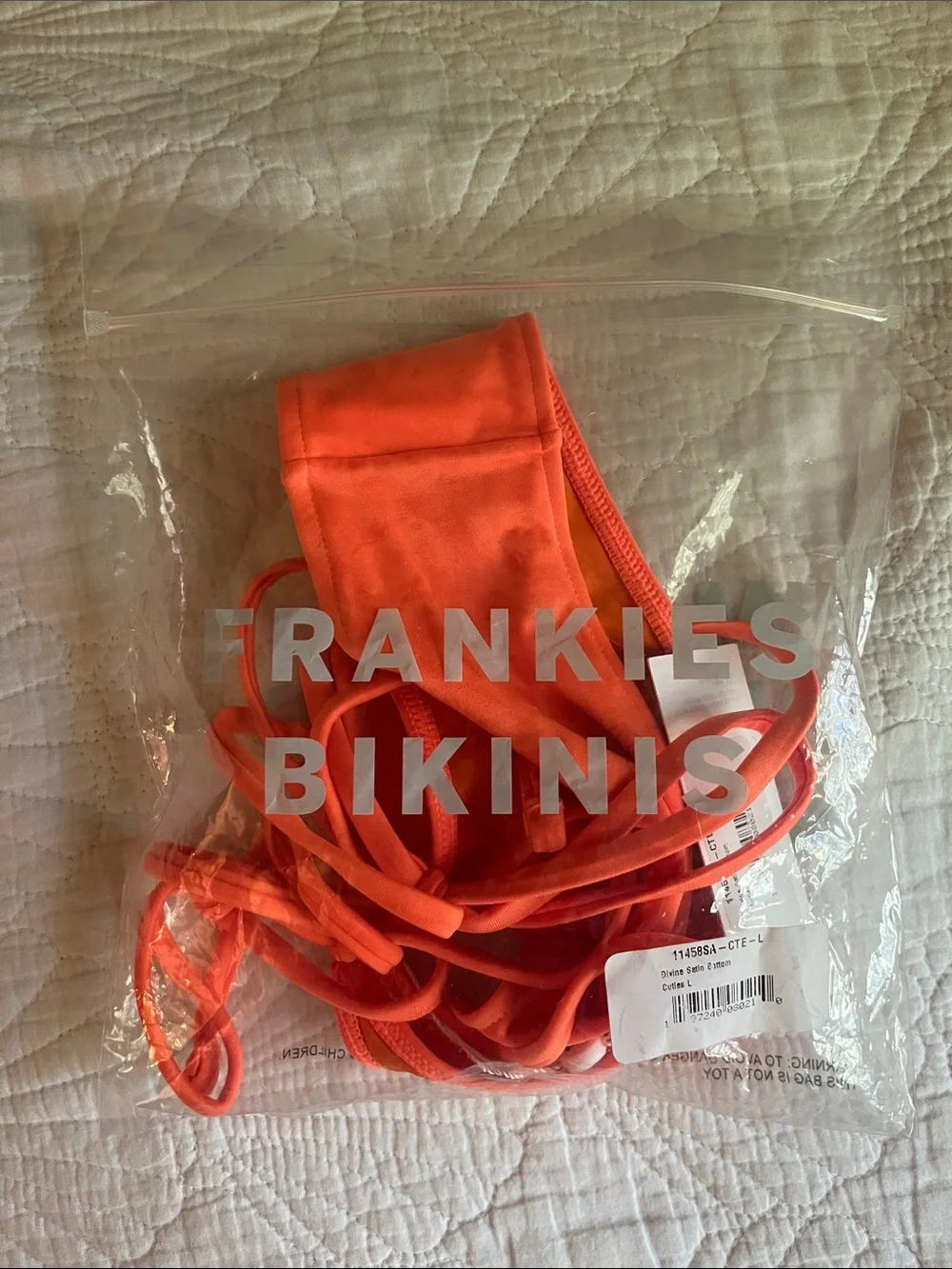Frankie’s Bikinis Neon Orange Bikini Bottoms
